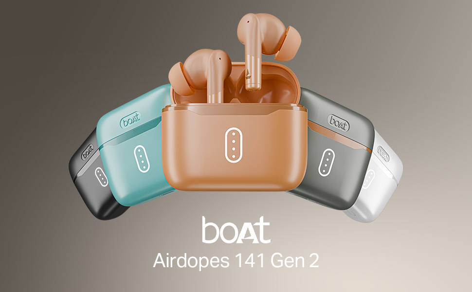 boat airdopes 141 gen 2 (2025), 4 mics enx tech, 48 hrs playback, free music streaming, fast charge, low latency, ipx4, v5.4 bluetooth earbuds, tws ear buds wireless earphones with mic (active white)